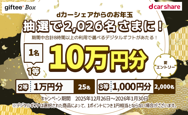 dカーシェアからのお年玉！ギフトキャンペーン